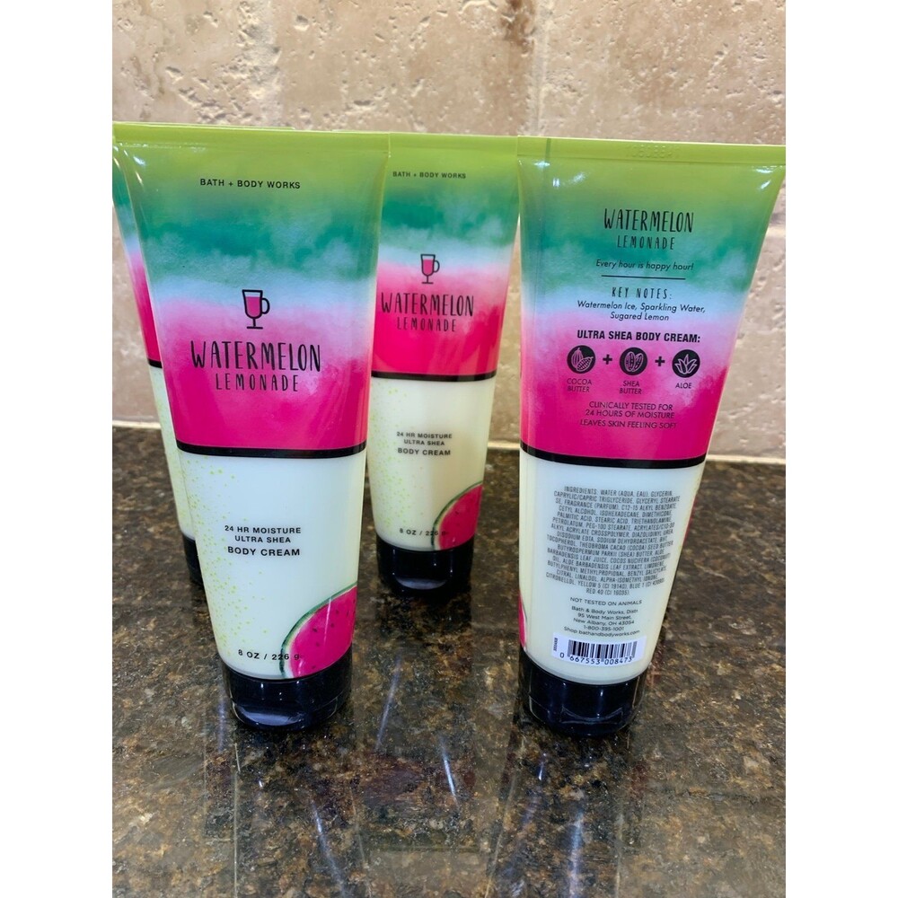 Bath & Body Works Ultra Shea Body Cream 8 oz Watermelon Lemonade (3) NEW